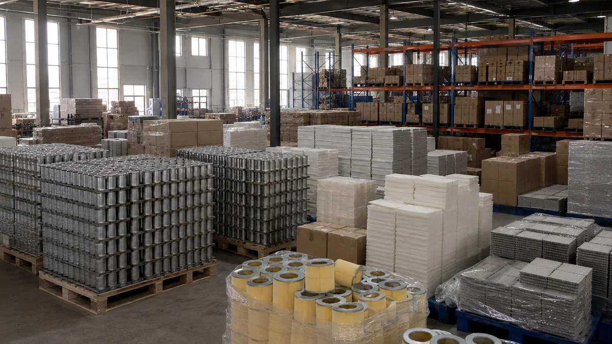 Organized automotive filter inventory and warehouse storage